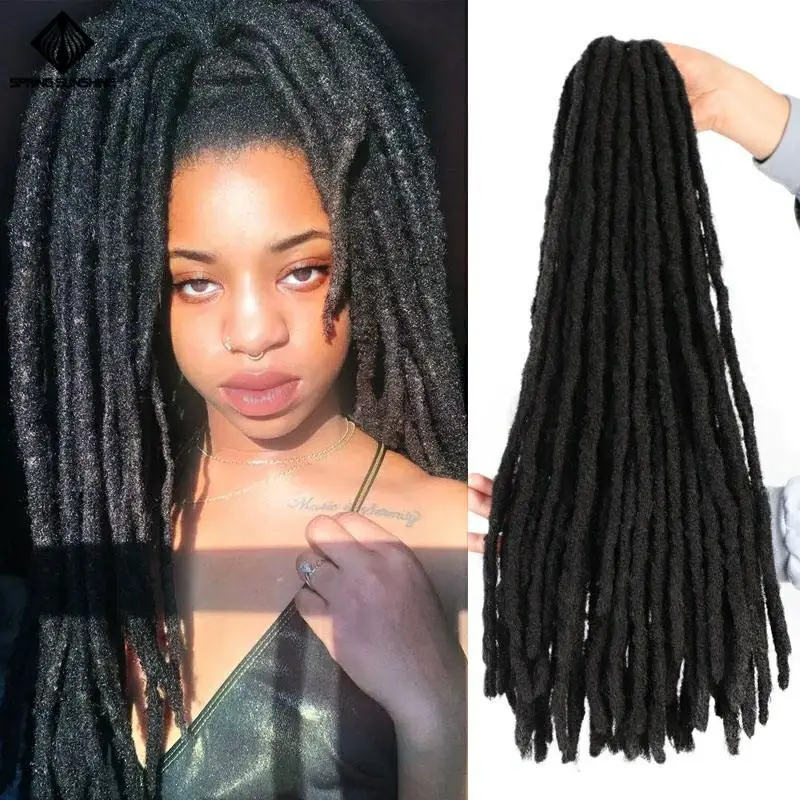 Spring sunshine Synthetic Faux Locs Crochet Braids Soft Dread 20inch Synthetic Braiding Hair Extension Afro Hairstyles