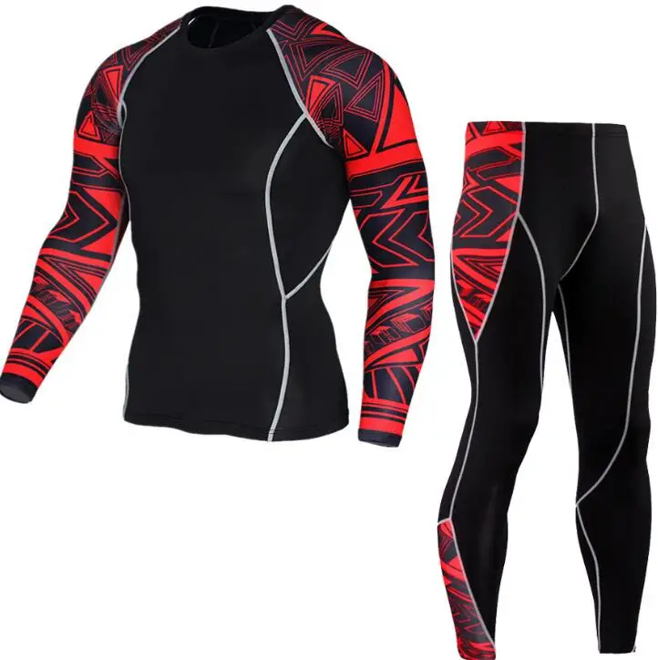 

Men Running Sport Quick Dry Suit Running Jogging Tracksuit Sets Male Gym Fitness Training Sportswear Tops Leggings