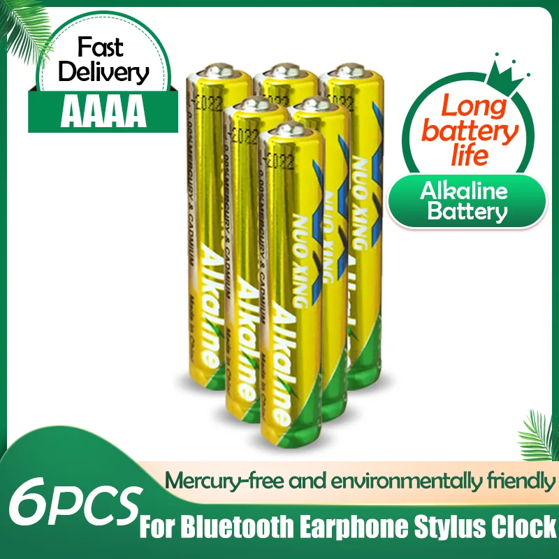 Щелочные батареи 6 шт./лот 1 5 в LR8D425 AAAA первичные для Bluetooth динамика гарнитуры