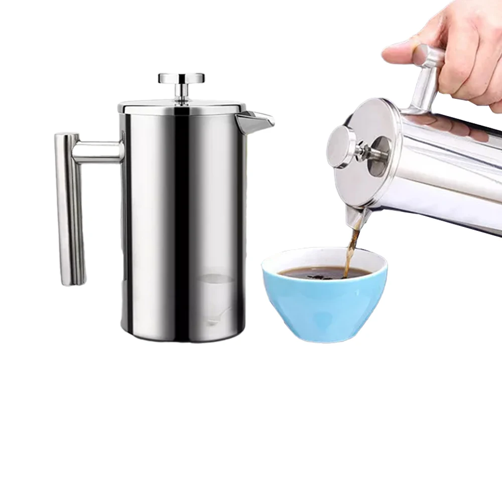 

Coffee Maker French Press Stainless Steel Espresso Coffee Machine High Quality Double-Wall Insulated Coffee Tea Maker Pot 1000ml