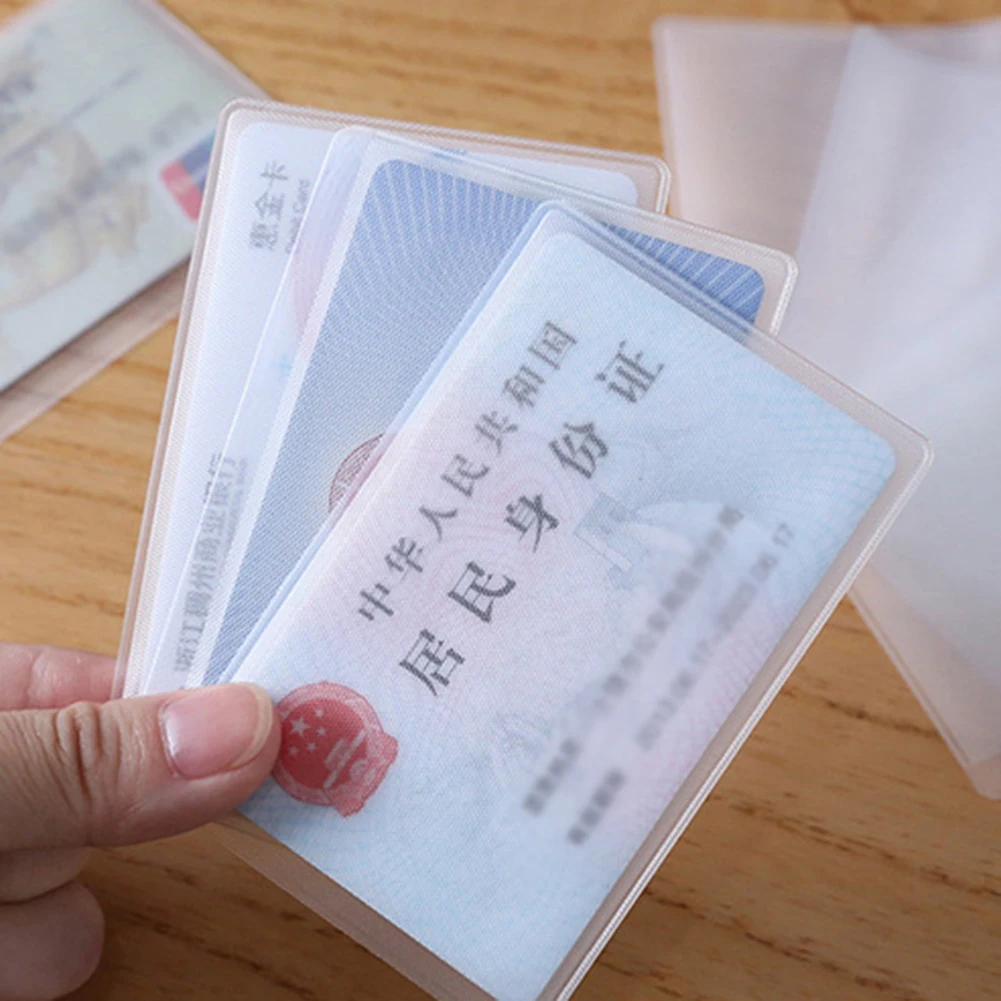 

PVC Card Cover Durable Waterproof Card Case Frosted Transparent Scrub Cardholder Fashion Classic Washable Credit Card Protect