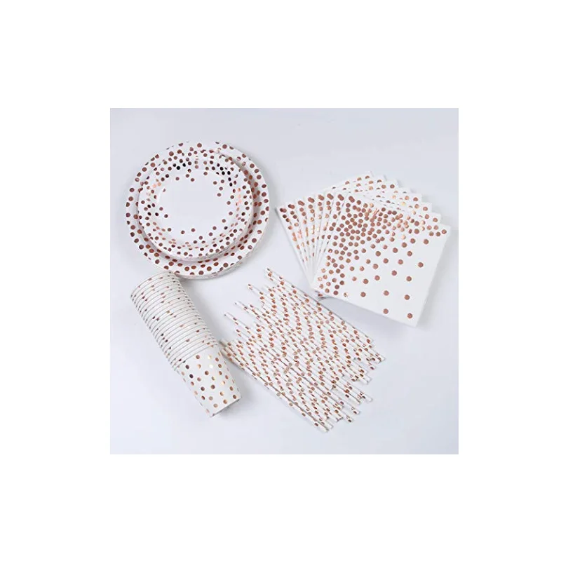 Высококачественные бронзовые принадлежности для вечеринок золотые бумажные