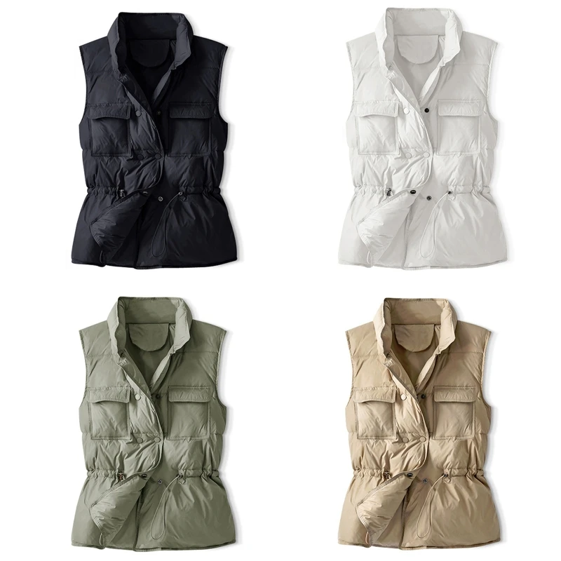 Женская зимняя куртка с хлопковой подкладкой жилет кнопками на кулиске рубашка