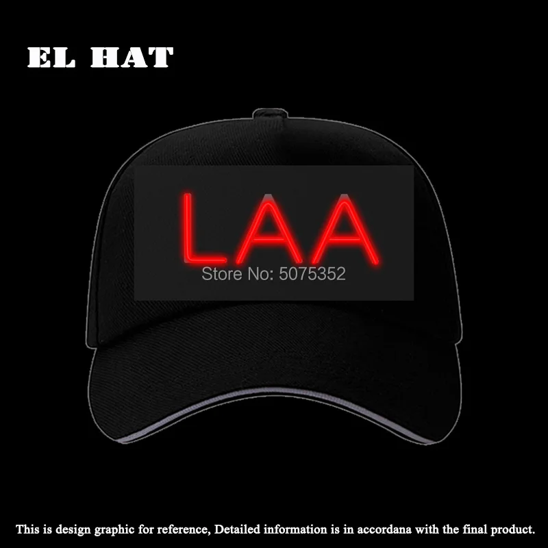 

High Grade Snapback Cap Women LED Baseball Caps Cotton EL Wire Letter Caps For Night Party Wedding Party Decoration
