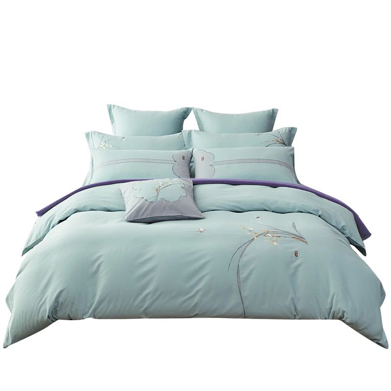 

цветная комната 4 комплекта гладких мягких шелковых постельных принадлежностей набор цветов вышивка постельное белье белье