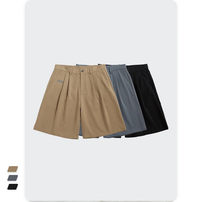 

BIG LABEL Harajuku Straight Shorts Men Suit shorts Summer Reflective Patch Streetwear Loose Casual Shorts Men Plus Size 3508S21