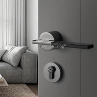 1set leather zinc alloy european style door handle lock interior bedroombathroom lock anti theft room safety door locks gf359