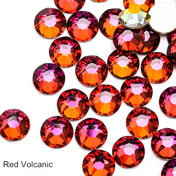 Red-Vlocanic 1440 шт Новые популярные цвета 8 больших+ 8 маленьких 16 граней горный хрусталь Кристалл Flatback не горячей фиксации украшение для ногтей горный хрусталь B3638 - Цвет: Red-Vlocanic