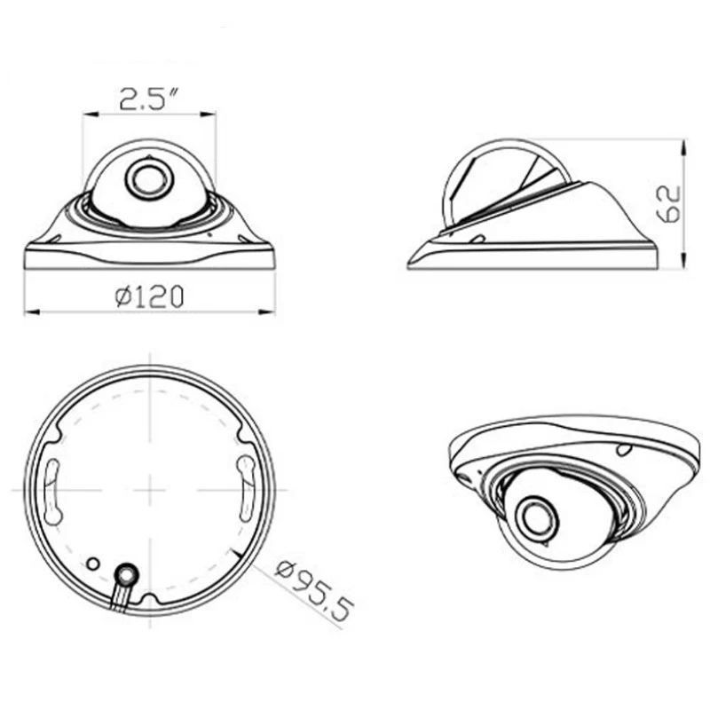 

2MP IP Security Mini Camera ONVIF 180/360 Degree Fisheye Motion Detection Full HD Home Shop 2MP Network POE Cameras 20M IR