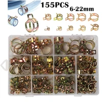 155pcs 6 22mm car truck spring clips fuel oil water hose clip pipe tube clamp fastener assortment kit