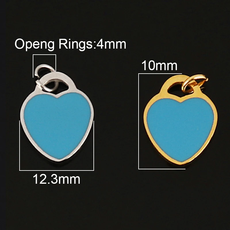 5 шт. подвески в виде сердца из нержавеющей стали