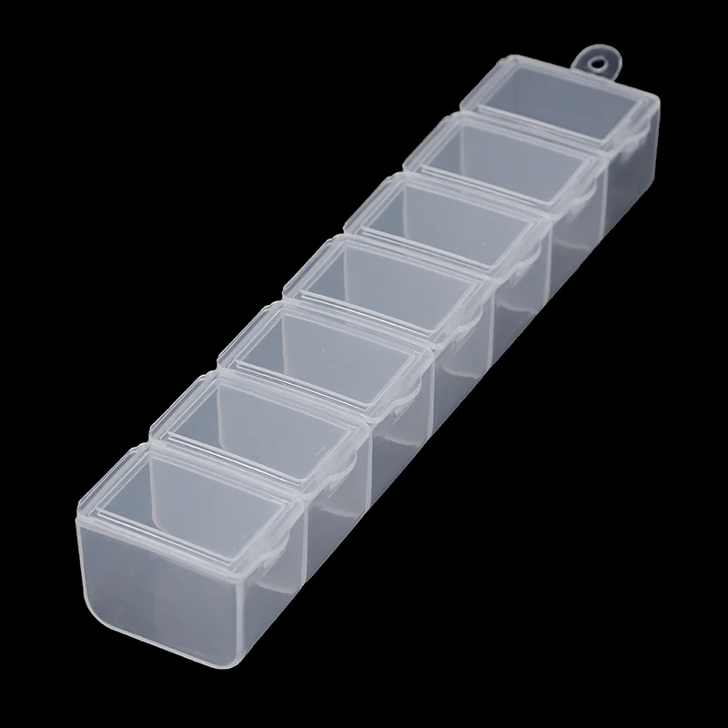 Прямоугольный контейнер для ювелирных изделий 1 шт. 7 отделений пластиковая