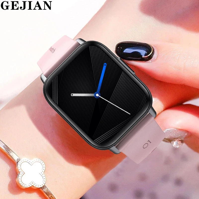 

GEJIAN Ladies Smart Watch Women Heart Rate Blood Pressure Fitness Tracker For Android Ios IP67 Waterproof Sports Smart Watch Men