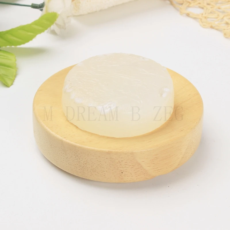 Деревянный держатель для мыла раковины ванной комнаты душа круглая ручная