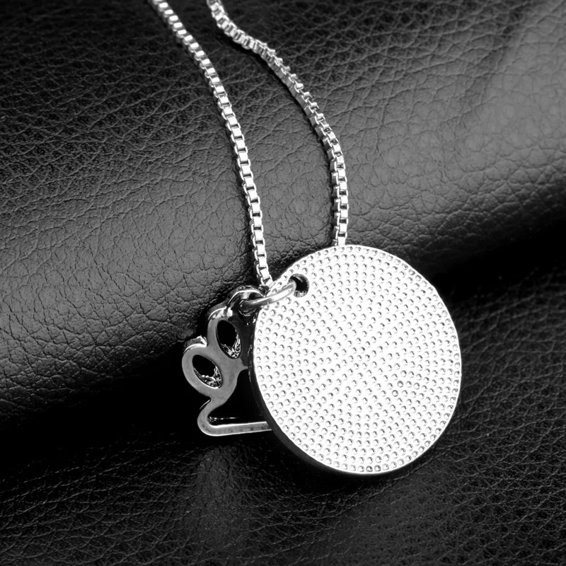 

Hand Stamped Best Friend Love Dog Paws Pendant Necklace Friendship Gifts