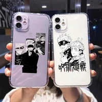 punqzy jujutsu kaisen cute anime phone case for iphone 13 12 11 pro max se 2020 xr xs 7 8 plus animal soft tpu anti fall cover