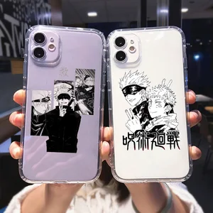 punqzy jujutsu kaisen cute anime phone case for iphone 13 12 11 pro max se 2020 xr xs 7 8 plus animal soft tpu anti fall cover free global shipping