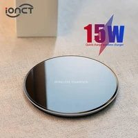 ionct 15w qi wireless charger pad for iphone x xr xs max 8 fast wirless charging for samsung s10 note9 phone qi charger wireless