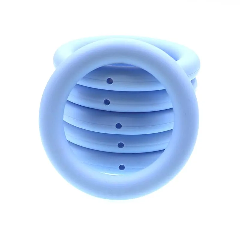 Kovict-Anillo de silicona para dentici&oacute;n de beb&eacute;, mordedor de 65mm con agujero, cuentas de dentici&oacute;n infantil para collar, accesorios de juguete, 5 piezas-4