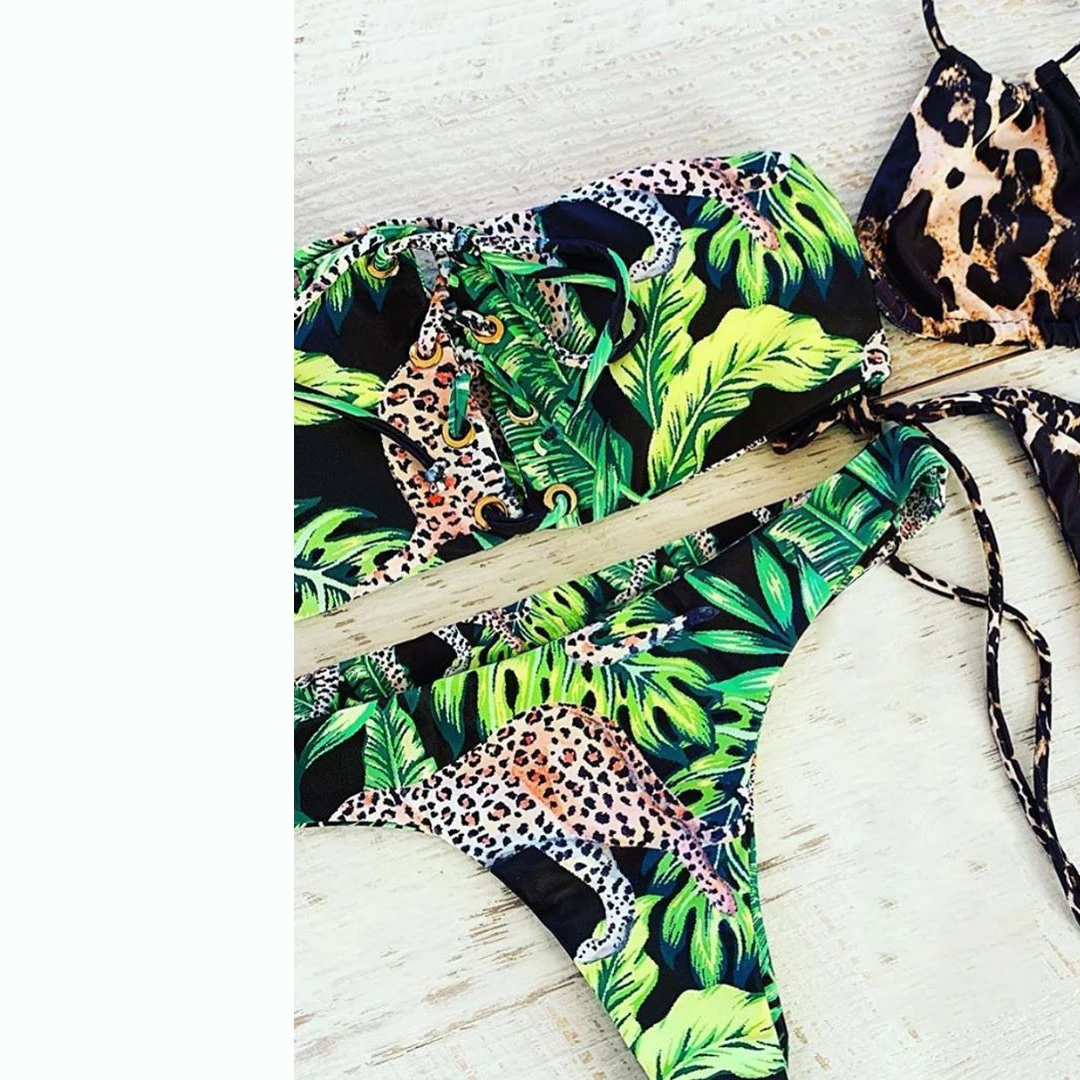 2020 Сексуальные Бикини бандо женский купальный костюм купальник пуш-ап