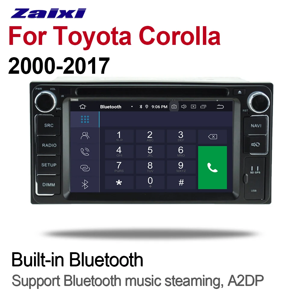 Для Toyota Corolla 2000 ~ 2017 навигационная карта 2din Android 9 0 Восьмиядерный 4 Гб ОЗУ