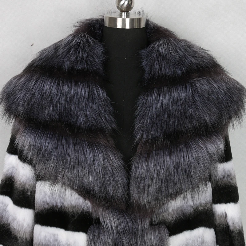 Нерадзурри зима удлиненный шуба из Шиншиллы с бренд Fox fur Trim Длинные рукава теплые большие размеры, британский стиль, пальто с искусственным мехом 5xl 6xl шуба из искусственного меха большого размера пальто меховое