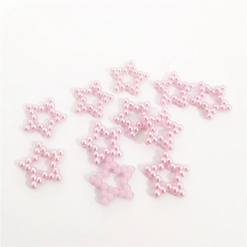 100 шт. кабошоны цвета слоновой кости 12 мм с жемчужинами и звездами конфетти