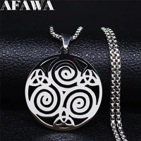 stainless steel spiral triskele nordic odin trinity necklace viking celtics knot amulet pendant necklace jewelry n4115s02