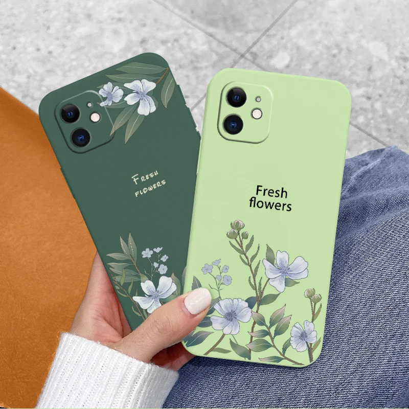 Camera Protection Protect Flower Case For iPhone 12 11 Pro Mini Soft Shockproof Phone Cover For X XR XS MAX SE2020 8 7 6 Plus