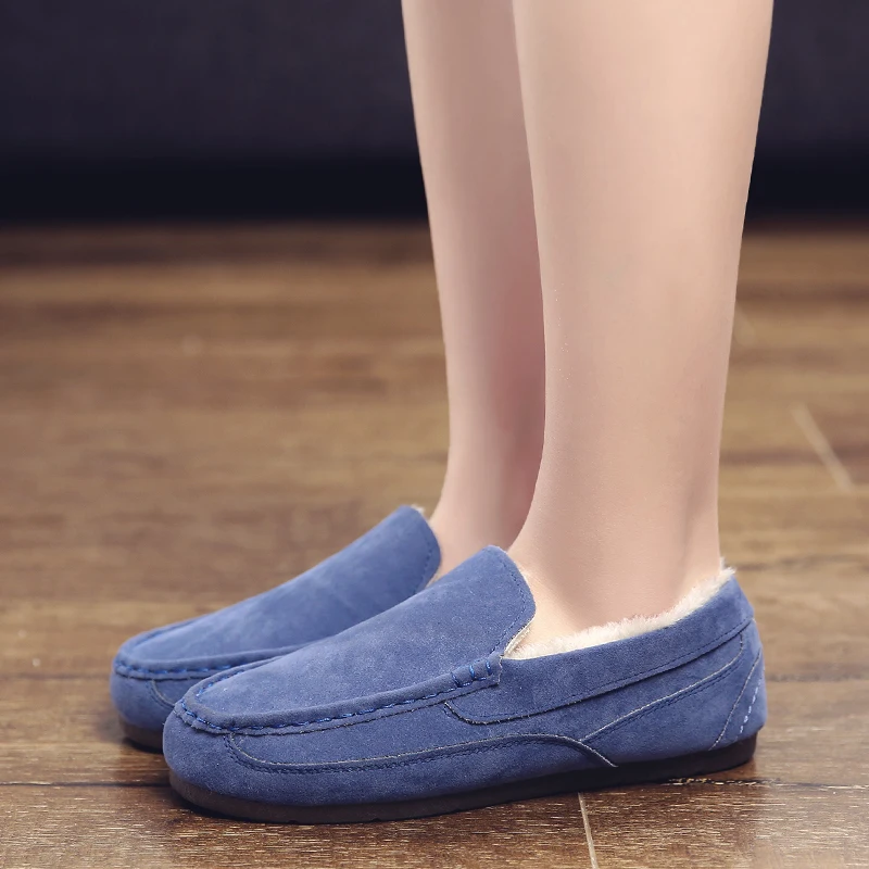 Unisex Fur Men Loafers winter keep warm Shoes Casual Light Canvas Sneakers Flat Footwear Zapatillas | Обувь