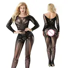 Женские сексуальные костюмы, кружевное нижнее белье, полая открытая промежность, колготки, экзотичный Облегающий комбинезон, сетчатые комбинезоны, сексуальные костюмы