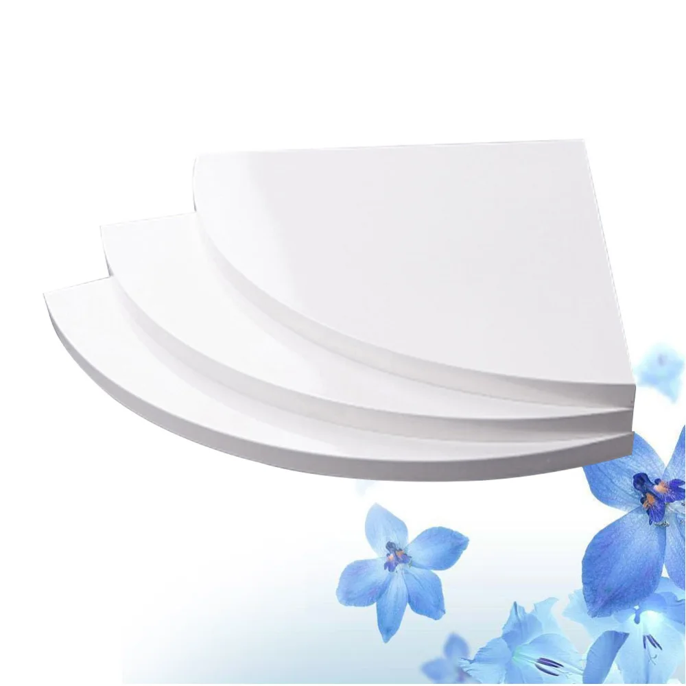 

3PCS/Set Round End Hanging Wall Mount Floating Shelves Corner Bookshelf Display Racks Decoration for Bedroom Office Home (3 Boar