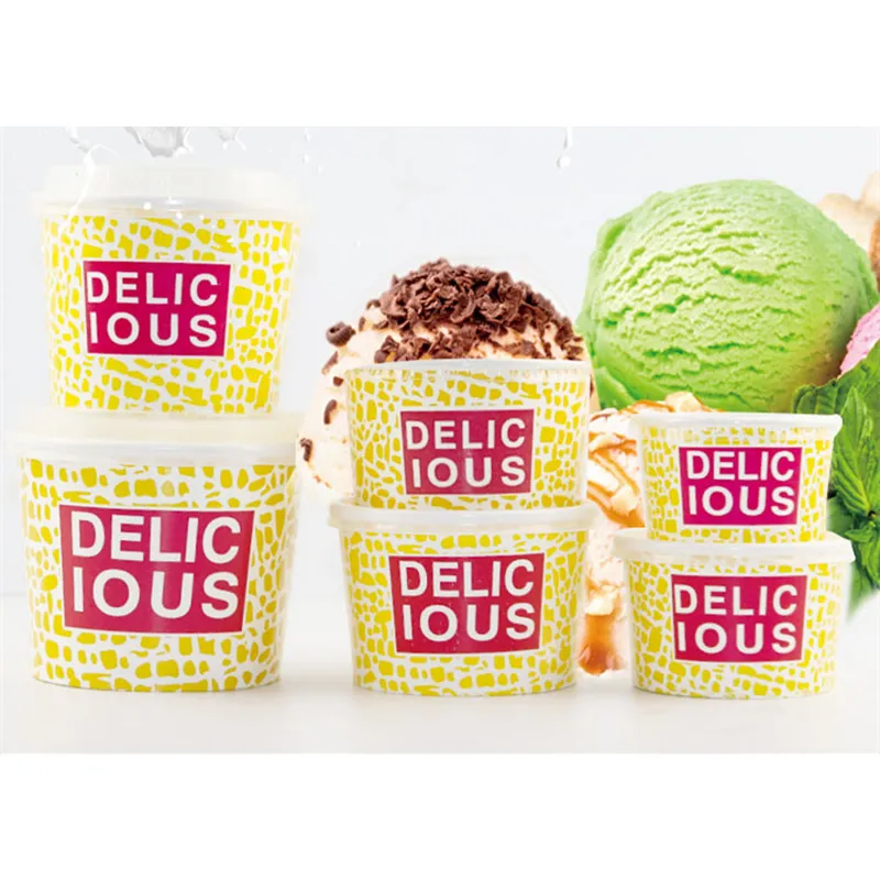 50 шт одноразовые вкусные летние чашки для мороженого бумажная чаша густой йогурт