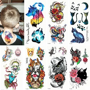 Временная татуировка-наклейка, водостойкая, для женщин и мужчин, японская гейша, воин, Самурай, имитация боди-арта, для детей и взрослых, ручная Татуировка
