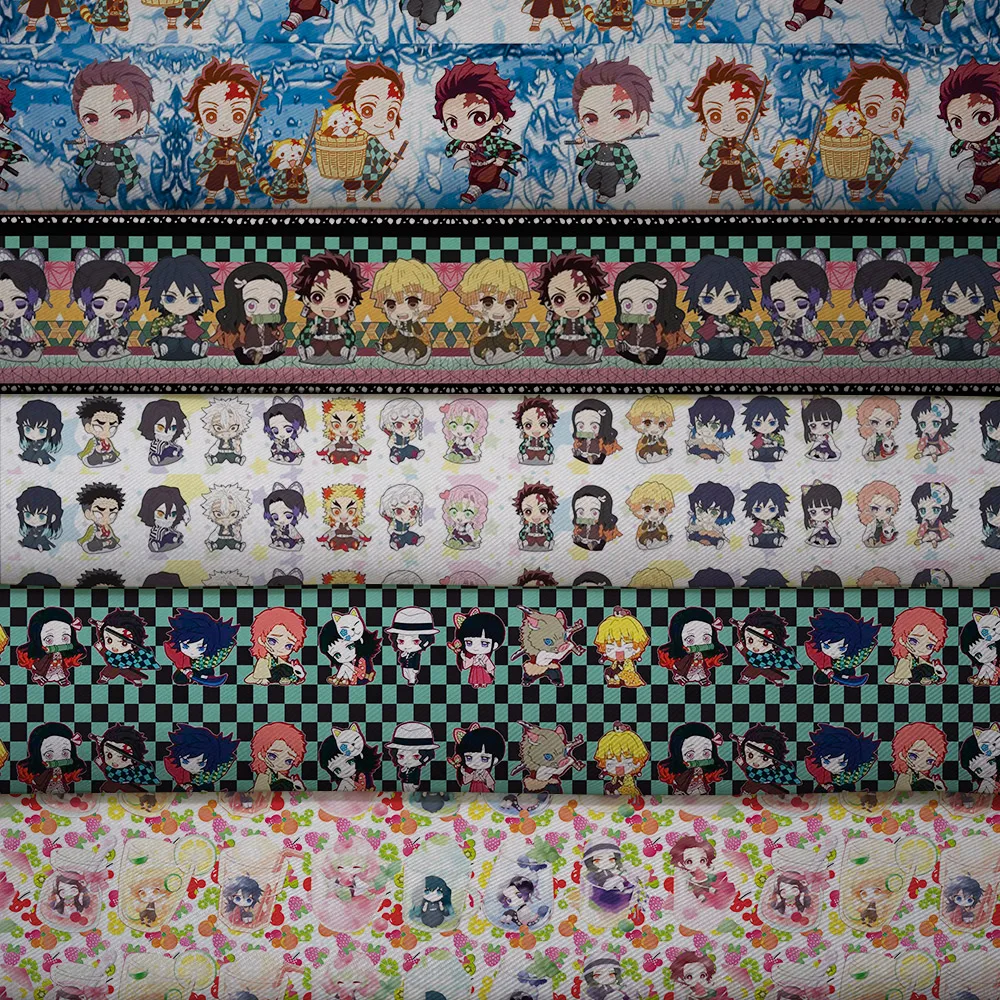 Лоскутная ткань из полиэстера и хлопка с мультяшным принтом для шитья одежды 50*140