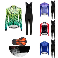 women free shipping fall cycling clothing 2022 long sleeve road bike jersey set bib kit female bicycle clothes mtb suit uniform