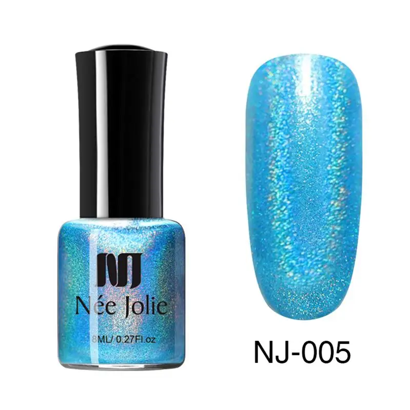 8ml NJ-05 NEE JOLIE 7,5 мл коричневый голографический лак Сияющий Радужный Блеск лак для маникюра цветной дизайн ногтей лак - Цвет: 8ml NJ-05