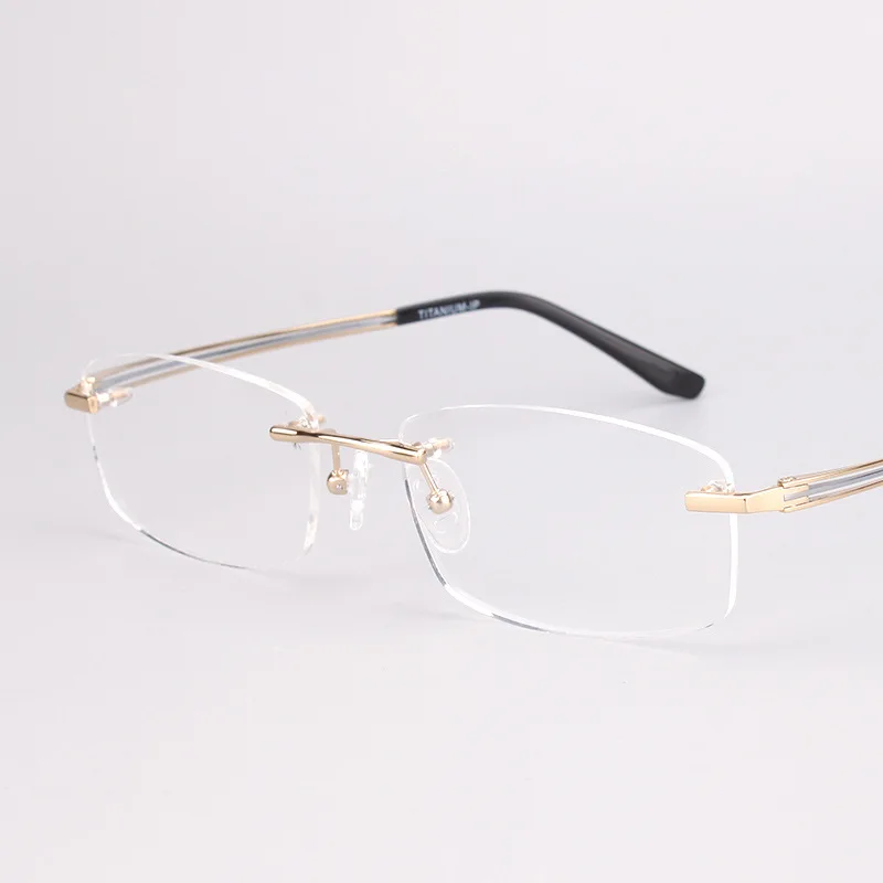 Титановые очки без оправы оправа для мужчин сверхлегкие квадратные по рецепту Wo
