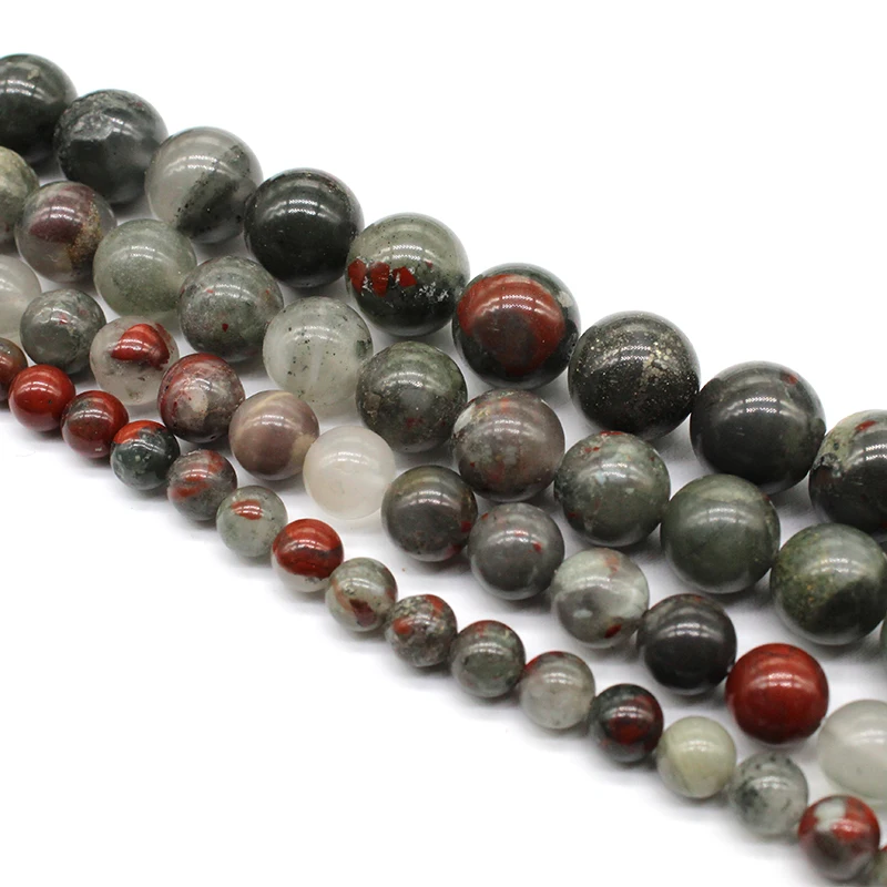Натуральный Африканский камень в виде крови круглые бусины россыпью аксессуары