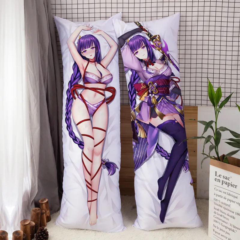 

Raiden Shogun Baal Genshin Impact Dakimakura Hugging Body Pillow Case Male Female Otaku Fullbody Pillow Cover Home Bedding Gift