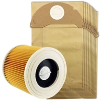 for karcher wetdry wd2 vacuum cleaner filter and 10x dust bags