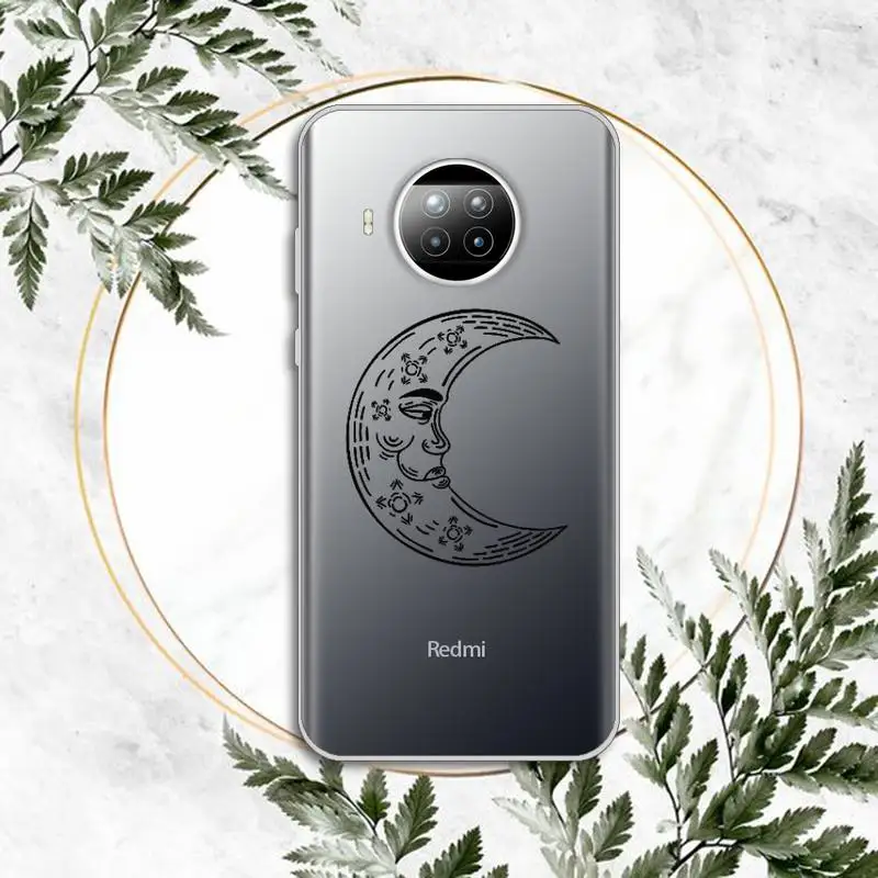 

Minimalista del fumetto della luna girl Phone Case Transparent for Xiaomi Redmi note 10 t 8 9 pro lite 11