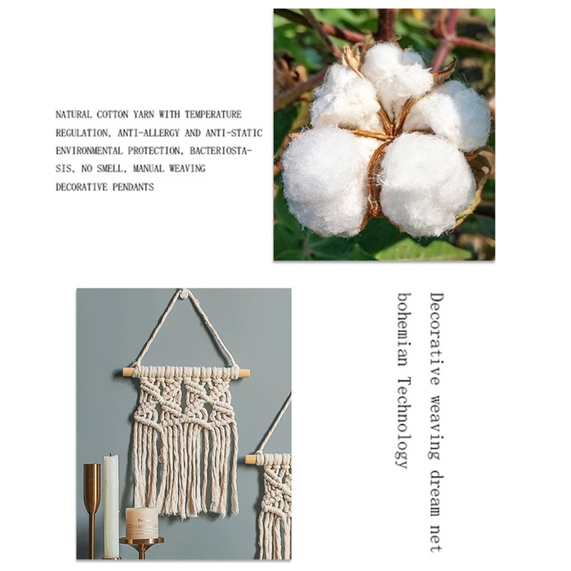 

2 PCS Crafts Dream Catcher Nordic Style Tels Wind Chimes Handmade Dreamcatcher Net for Wall Hanging Home Indoor Decor