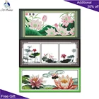 Домашний декор Joy Sunday Lotus H063 H182 H285 14CT 11CT, Летние наборы для вышивки крестиком с отпечатанной улыбкой и цветами лотоса