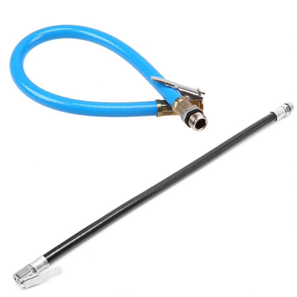 

2 Pieces Car Truck Air Tire Pressure Meter Inflator Flexible Rubber Hose Set