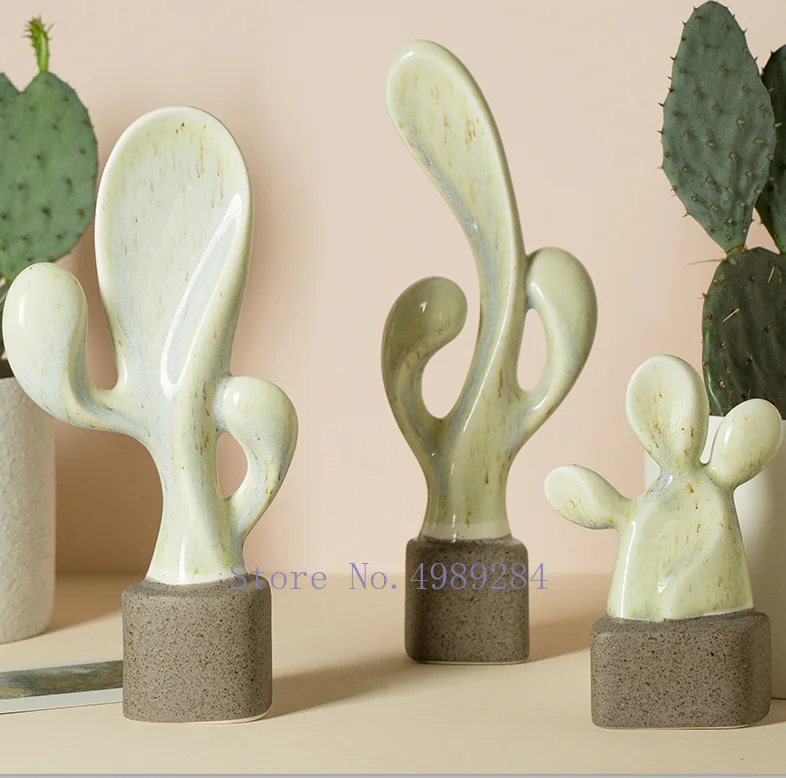 Креативная керамика кактус ремесла украшения искусственные растения настольные