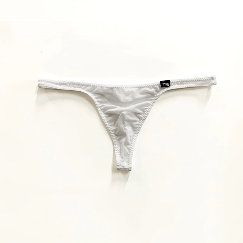 Полупрозрачные Трусы-стринги из ледяного шелка мужские эластичные стринги