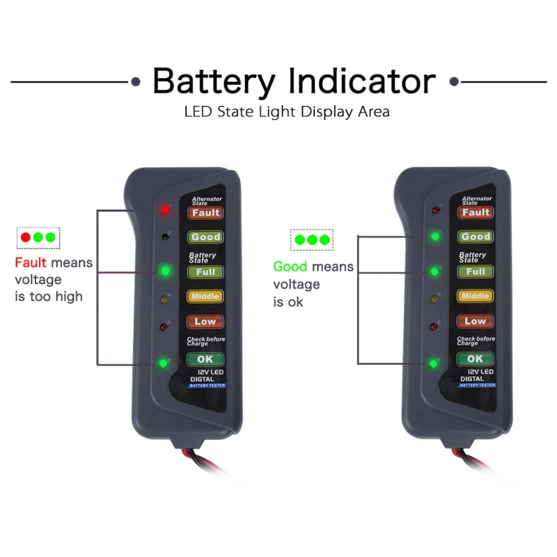 12V автомобильный мотоцикл светодиодный цифровой аккумулятор генератор тестер
