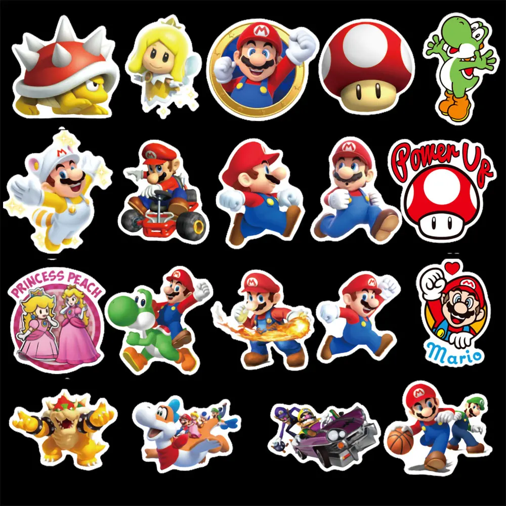100 шт. Аниме игры Super Mario цветовой стикер карикатуры Водонепроницаемый чемодан