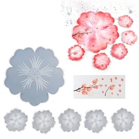 large flower shape resin coaster molds diy silicone tray for fruit cup geode agate platter epoxy resin molds art crafts